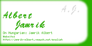 albert jamrik business card